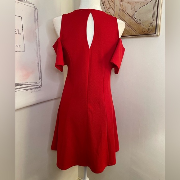 Hot Topic Almost Famous Cold Shoulder Dress Fit & Flare Above Knee Red Size L - Picture 7 of 14